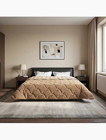 Couette d’été matelassée microfibre effet teddy anthracite - vidaxl
