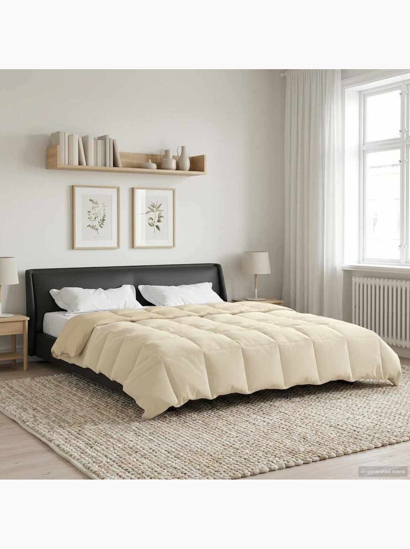 Couette d’été matelassée réversible velours microfibre - vidaxl Crème - Kiabi