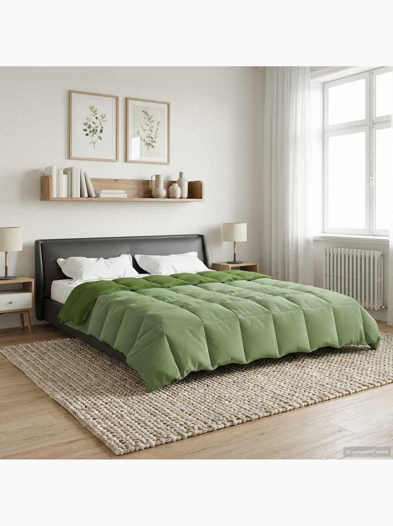 Couette d’été matelassée réversible velours microfibre - vidaxl Vert - Kiabi