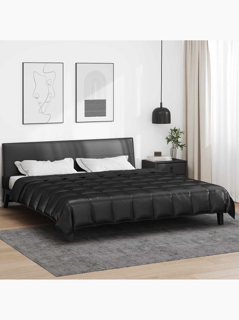 Couette d’été matelassée satin et microfibre - vidaxl Noir - Kiabi