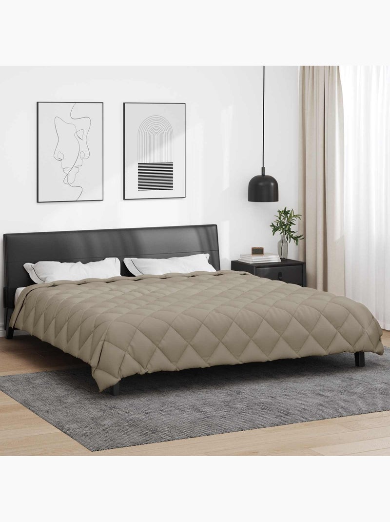Couette d’hiver matelassée losanges microfibre - vidaxl Gris clair - Kiabi