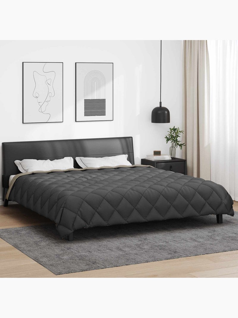 Couette d’hiver matelassée losanges microfibre - vidaxl Gris Gris anthracite - Kiabi