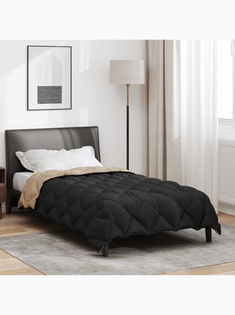 Couette d’hiver matelassée losanges microfibre - vidaxl Noir Beige - Kiabi