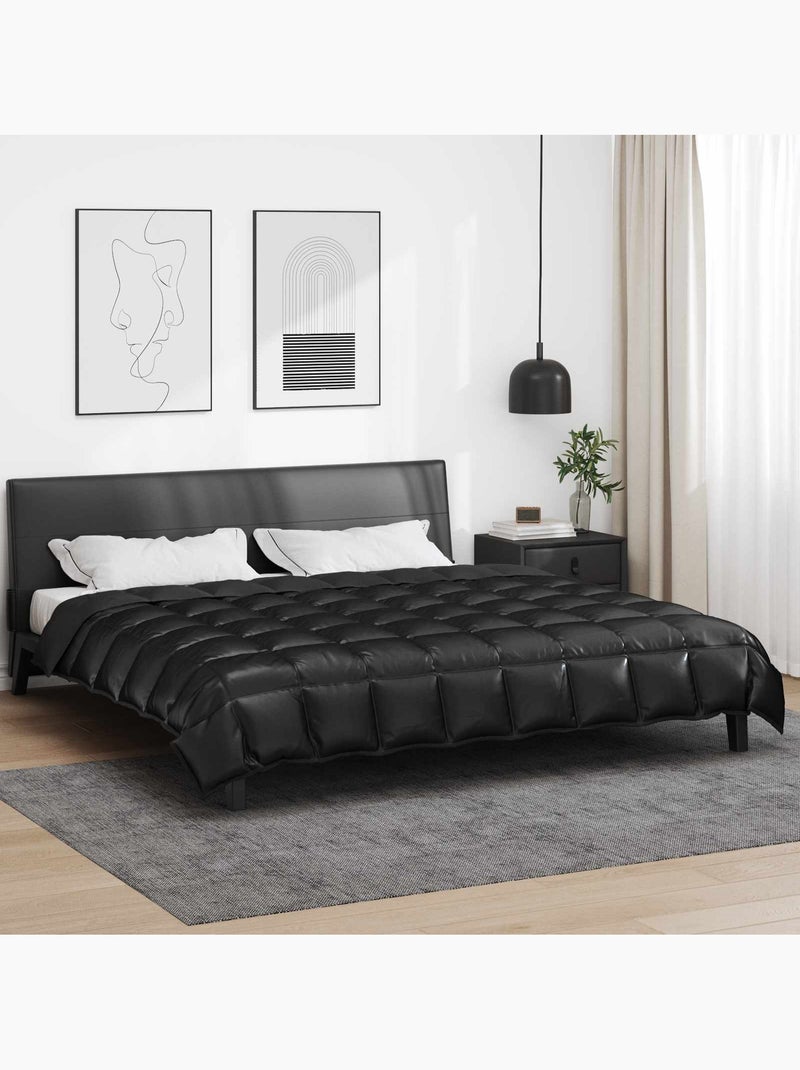 Couette d’hiver matelassée microfibre et satin - vidaxl Noir - Kiabi