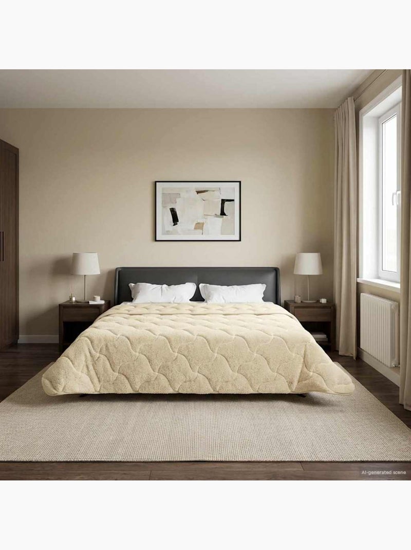 Couette d’hiver réversible matelassée effet doudoune - vidaxl Crème - Kiabi