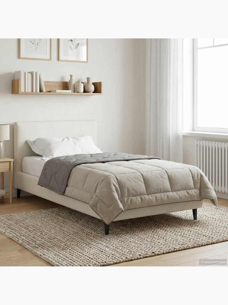 Couette d’hiver réversible matelassée effet doudoune - vidaxl Gris clair - Kiabi
