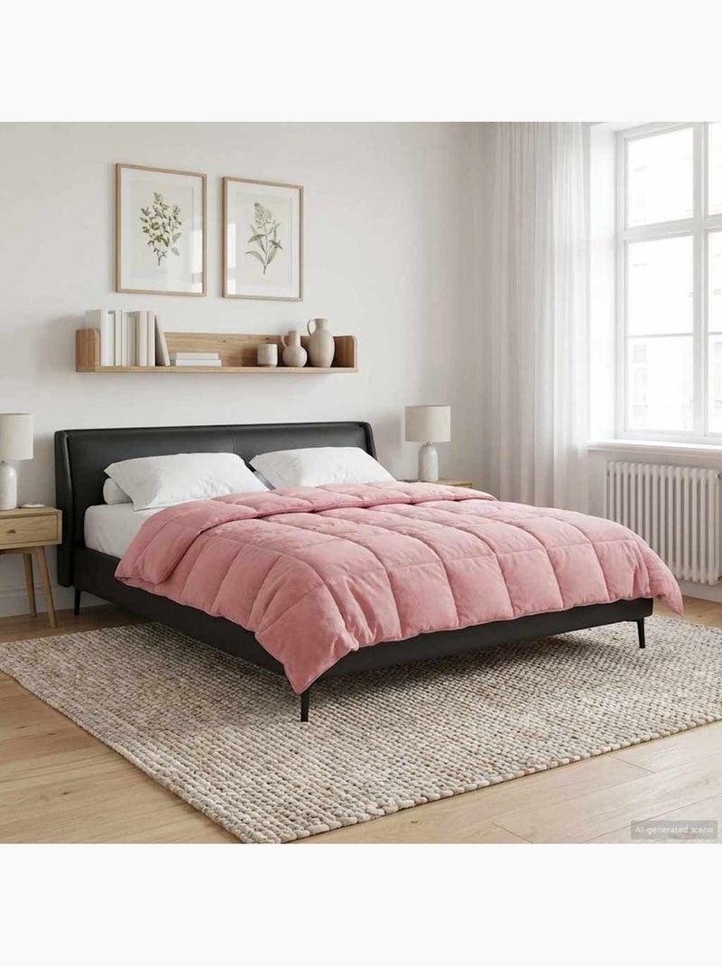 Couette d’hiver réversible matelassée effet doudoune - vidaxl Rose - Kiabi