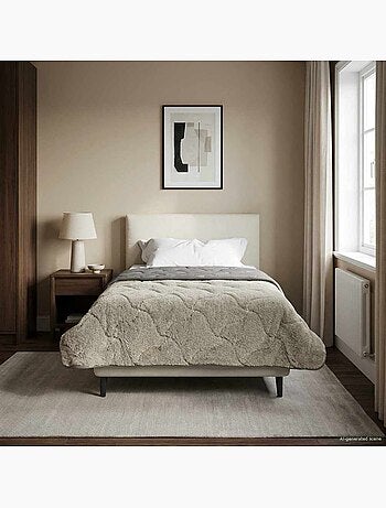 Couette d’hiver réversible microfibre et teddy foncé - vidaxl