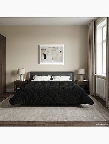 Couette d’hiver réversible microfibre et teddy foncé - vidaxl