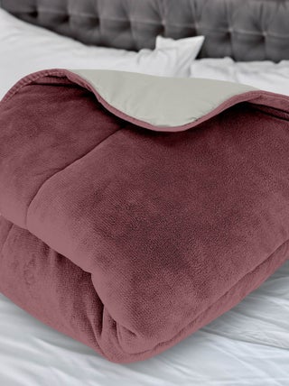 Couette doublée polaire microfibre BICOLORE, par Soleil d'ocre