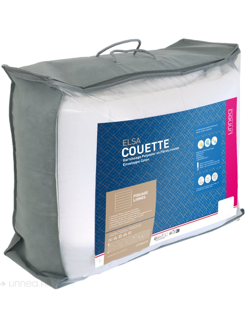 Couette ELSA garnissage fibre polyester Chaud (hiver) 400 g/m2 Blanc - Kiabi