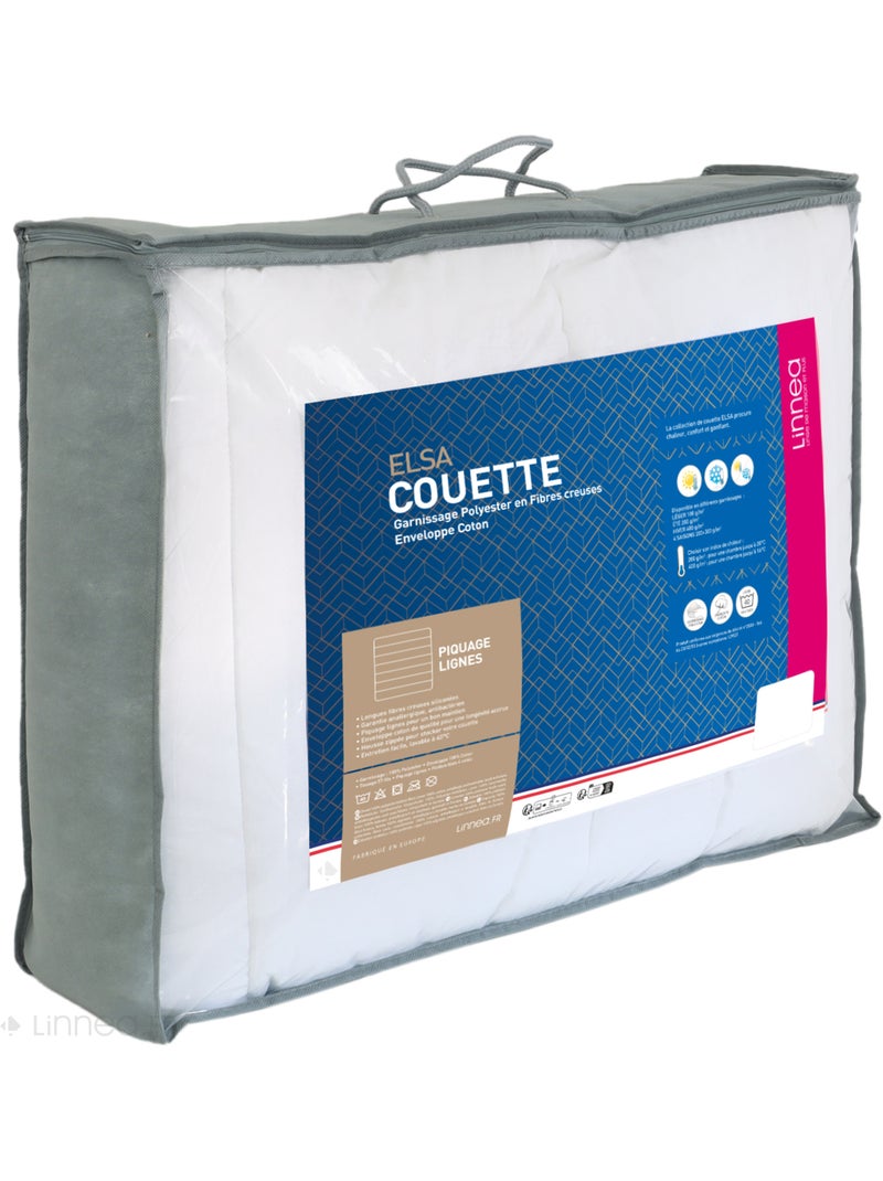 Couette ELSA garnissage fibre polyester Très chaud (hiver) 500 g/m2 Blanc - Kiabi