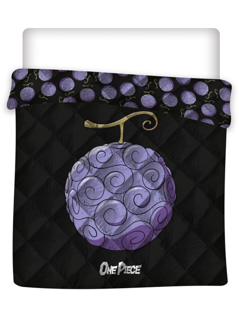Couette Enfant One Piece Matelassée Imprimée Réversible Lit 2 places, FRUIT DU DEMON Noir - Kiabi