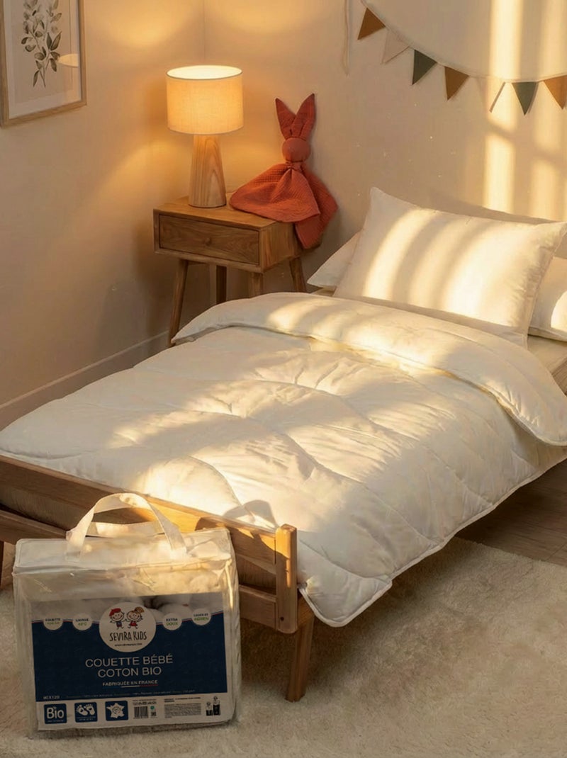 Couette et oreiller coton bio, fabriqué en France SEVIRA KIDS Blanc - Kiabi