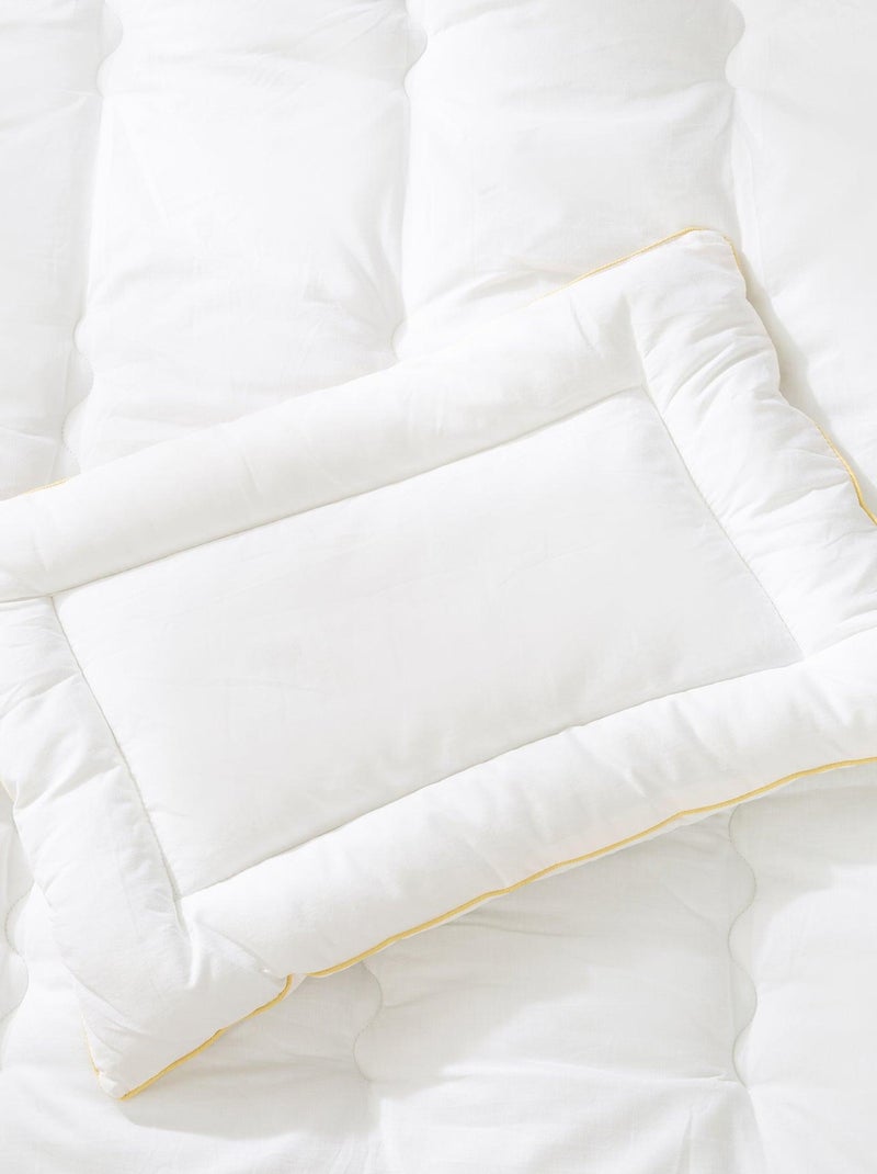 Couette et oreiller en coton blanc pour lit bébé et enfant - Parure toutes saisons 'Roba' Blanc Jaune - Kiabi