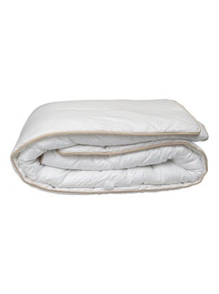Couette "Fjord Grand Hotel" Tempéré Jumelable Satin de coton rayé Lestra - Blanc - 140 x 200 cm pour