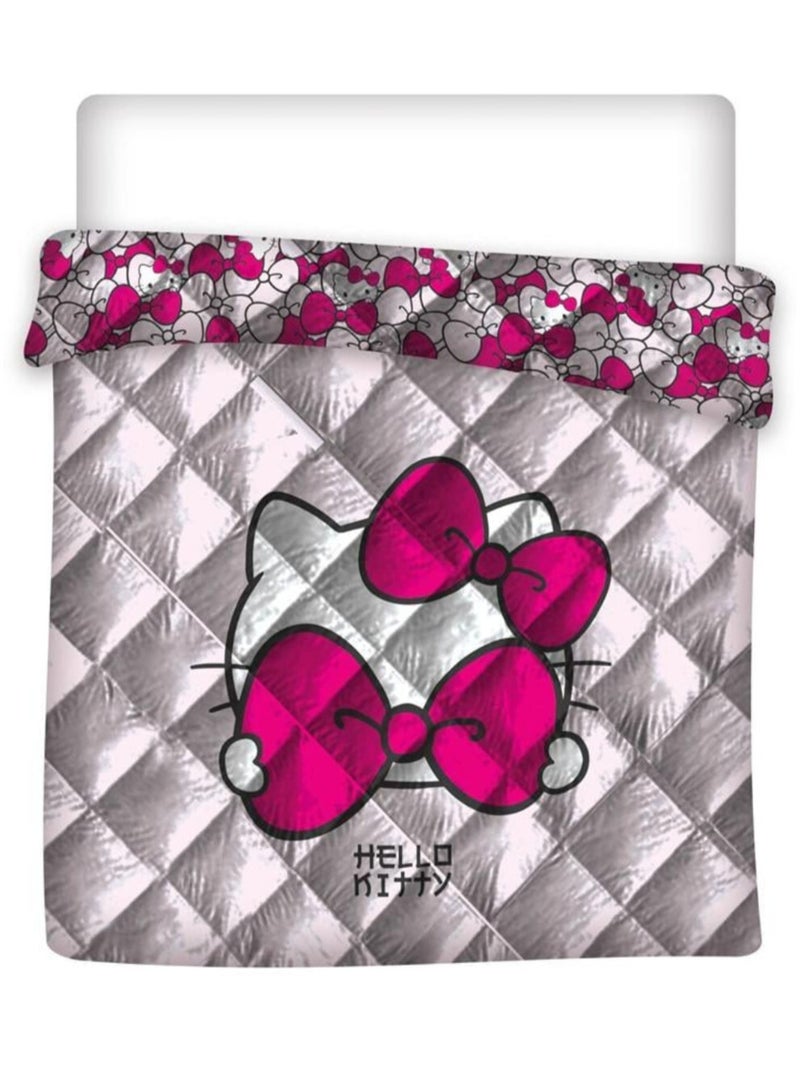 Couette Hello Kitty Matelassée Imprimée Réversible 240x220 cm Lit 2 places Rose - Kiabi