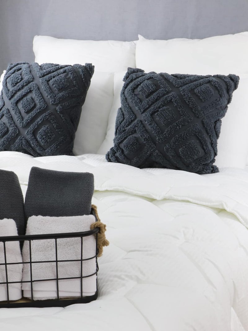 Couette hiver chaude 600gr enveloppe SATIN Blanc - Kiabi