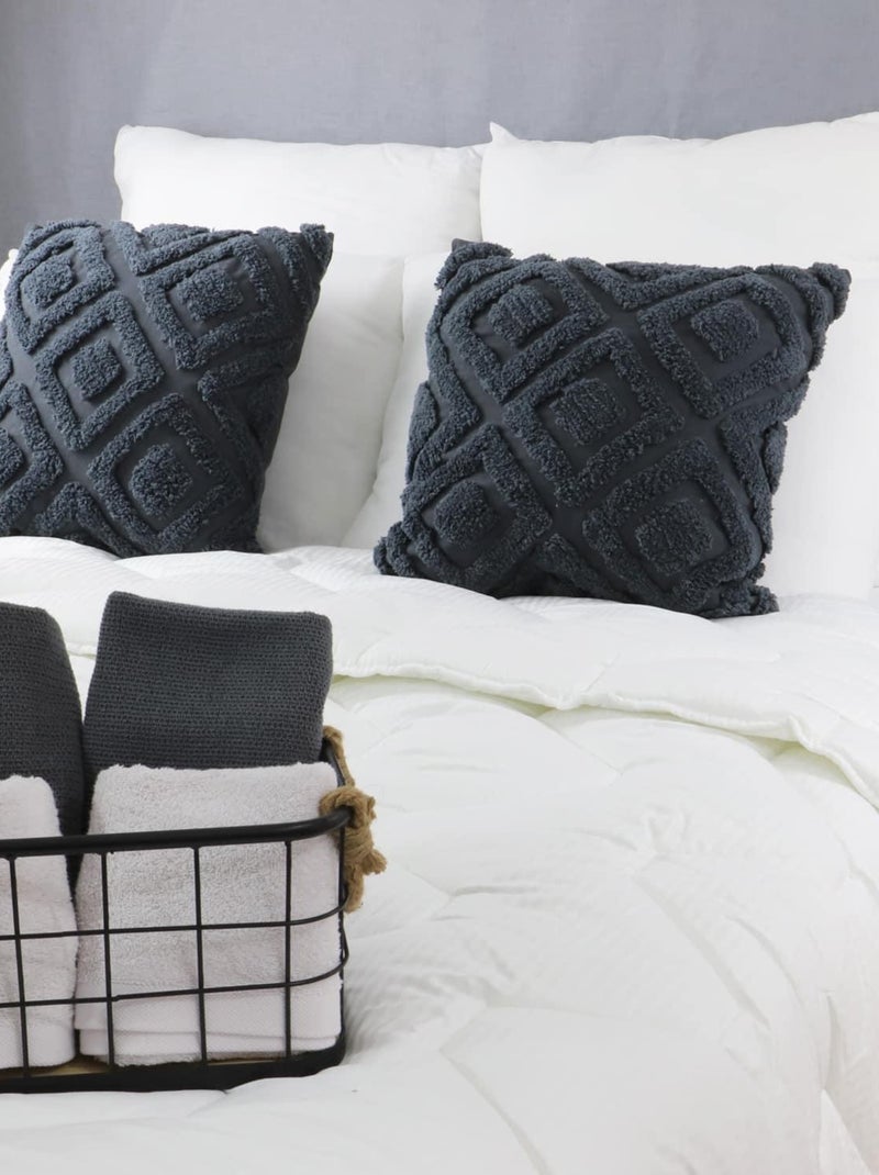 Couette hiver chaude 600gr enveloppe SATIN Blanc - Kiabi