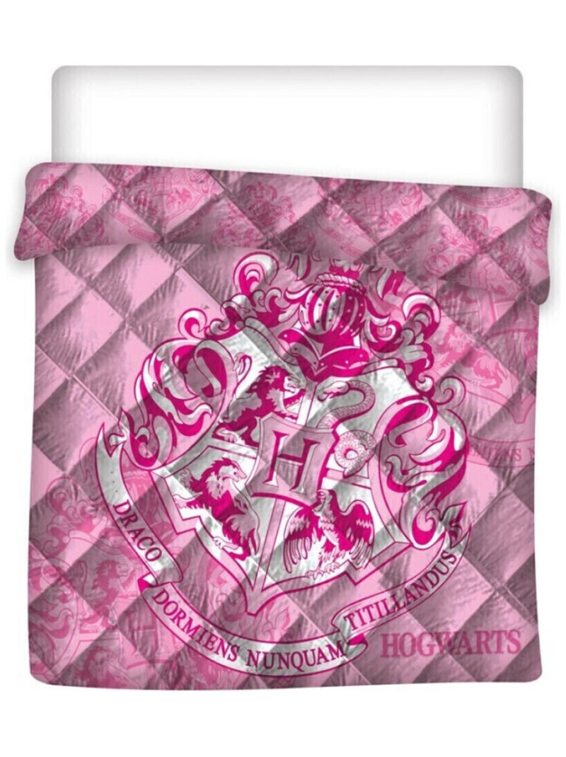 Couette Imprimée - Blason Rose Poudlard - 240x220 cm Multicolore - Kiabi