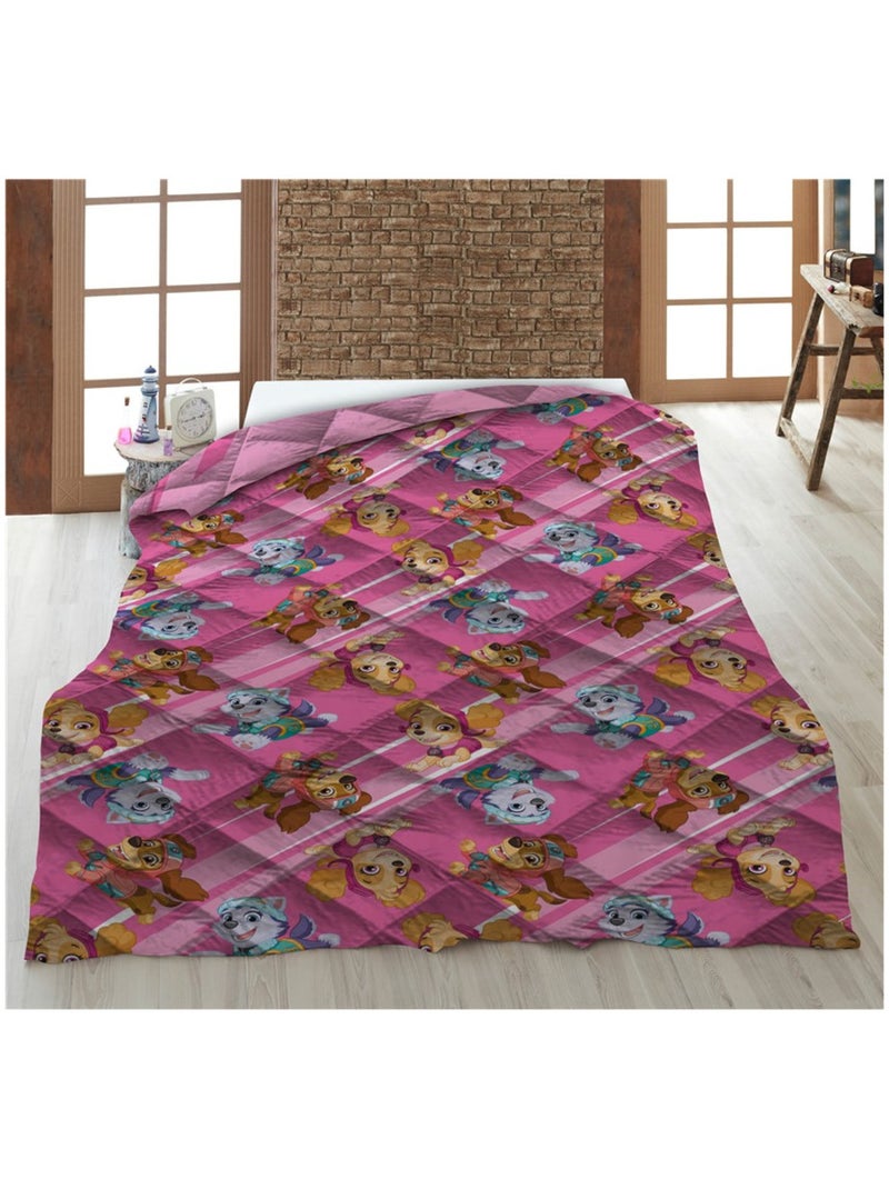 Couette Imprimée - La Pat'Patrouille Everest , Stella et Liberty Rose - 140x200 cm Rose - Kiabi