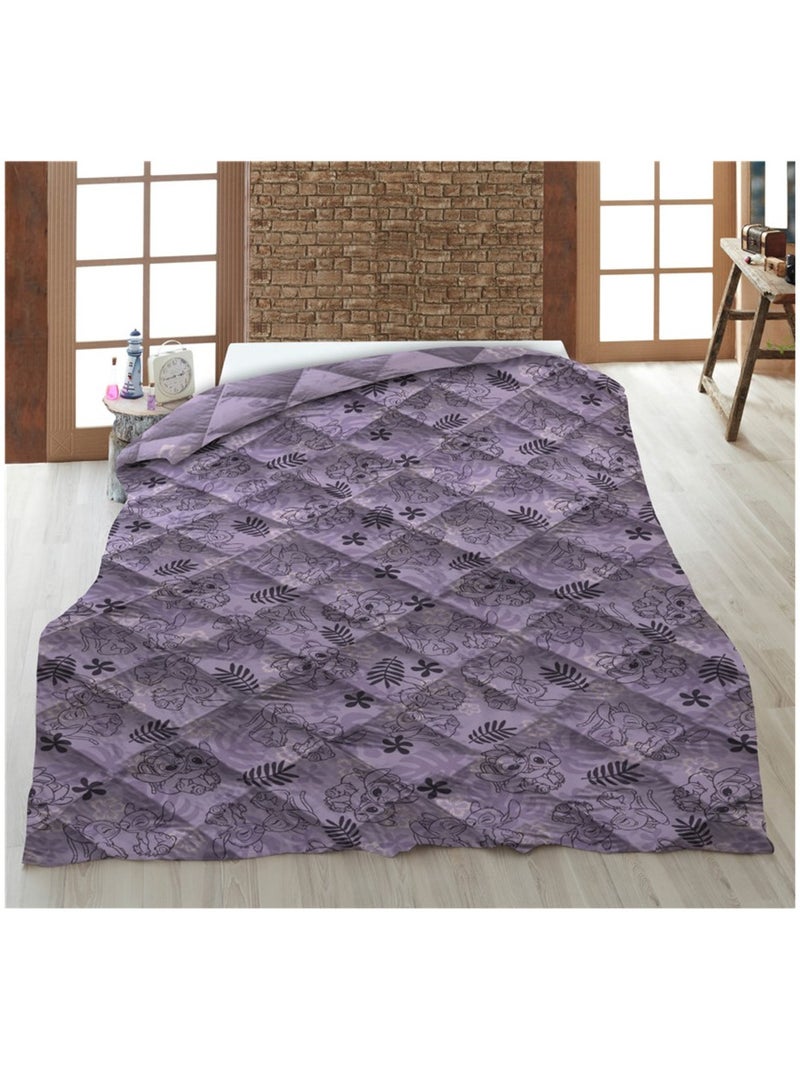 Couette Imprimée - Stitch & Angel (Lilo & Stitch) Violet 140x200 cm Blanc Violet Gris - Kiabi
