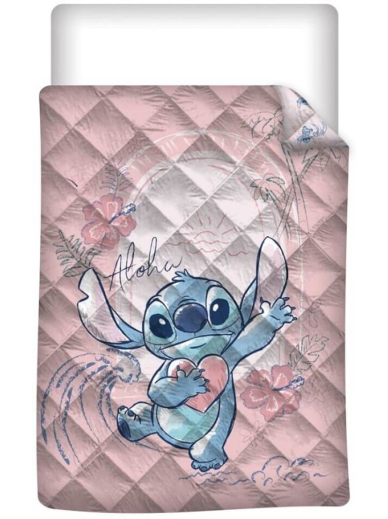 Couette Imprimée - Stitch Et Angel Avec Un Cœur - 140x200 cm Multicolore - Kiabi