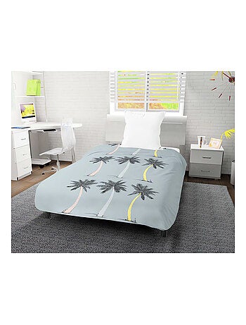 Couette imprimée 140x200 cm PALMIER bleu