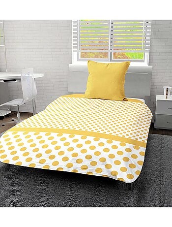 Couette imprimée 140x200 cm POIS jaune