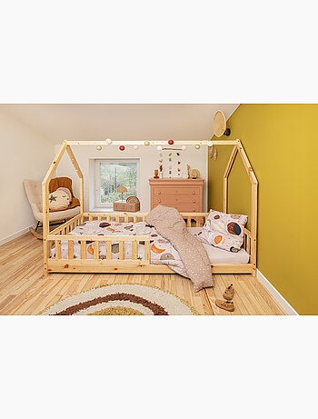 Couette imprimée + 2 taies d'oreiller coton imprimé sky dream