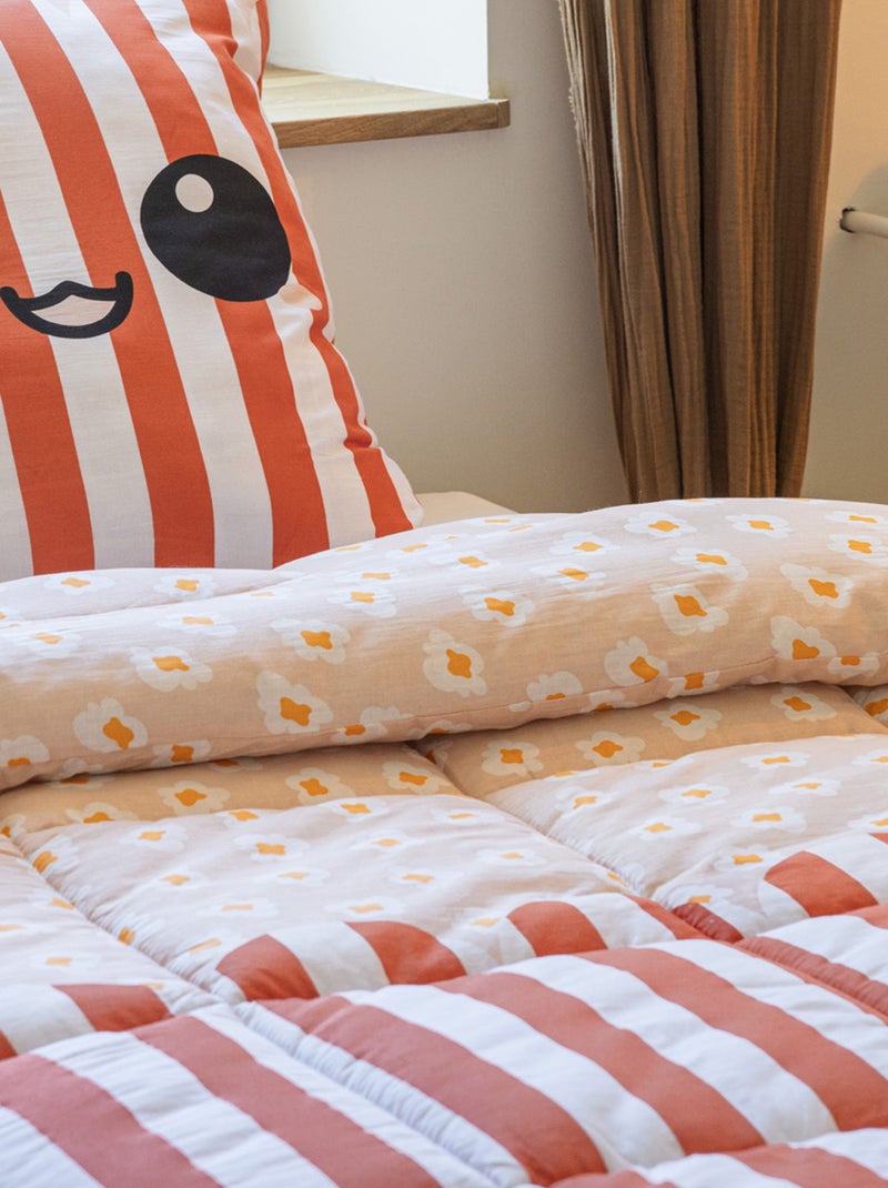 Couette imprimée Coton Fresh Popcorn Blanc - Kiabi