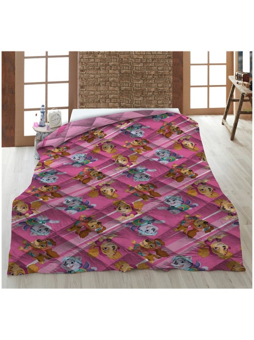 Couette Imprimée Enfant Pat Patrouille Rose, Lit 1 place, Réversible Matelassée 140x200 cm - Kiabi