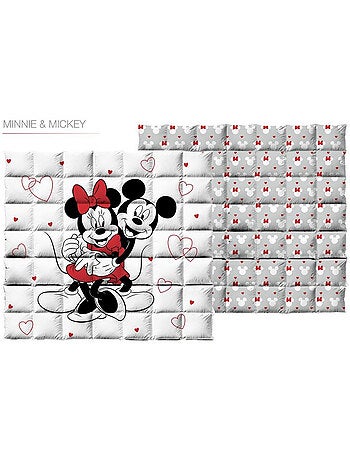 Couette imprimée réversible 240x220 Mickey et Minnie Mouse