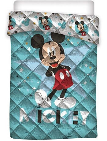 Couette imprimée réversible Mickey Disney - Bleu - 140 cm x 200 cm