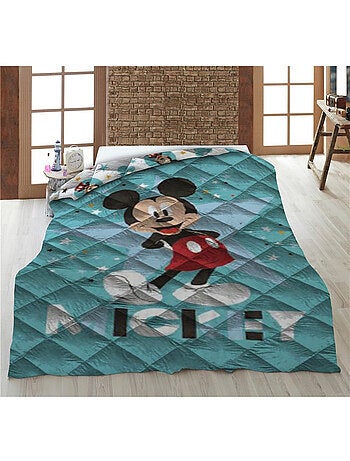 Couette imprimée réversible Mickey Disney - Bleu - 140 cm x 200 cm
