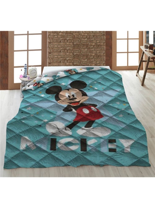 Couette imprimée réversible Mickey Disney - Bleu - 140 cm x 200 cm - Kiabi