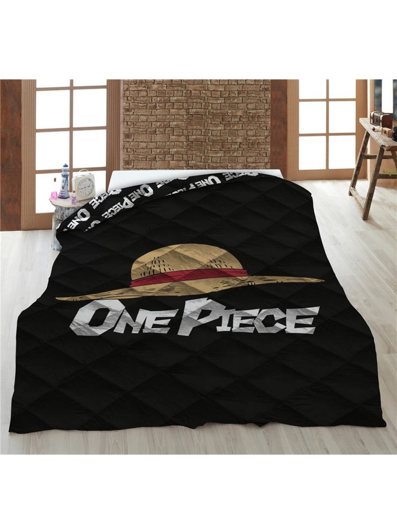 Couette imprimée réversible One Piece - 140 cm x 200 cm Noir Noir - Kiabi