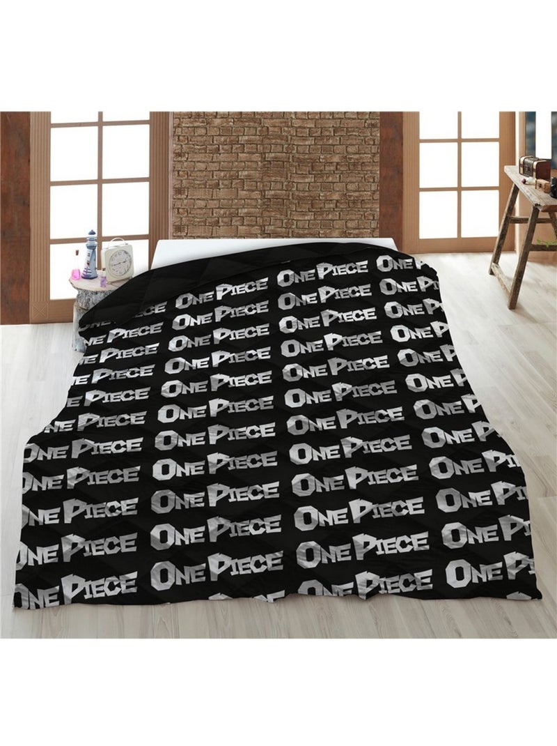 Couette imprimée réversible One Piece - 140 cm x 200 cm Noir Noir - Kiabi