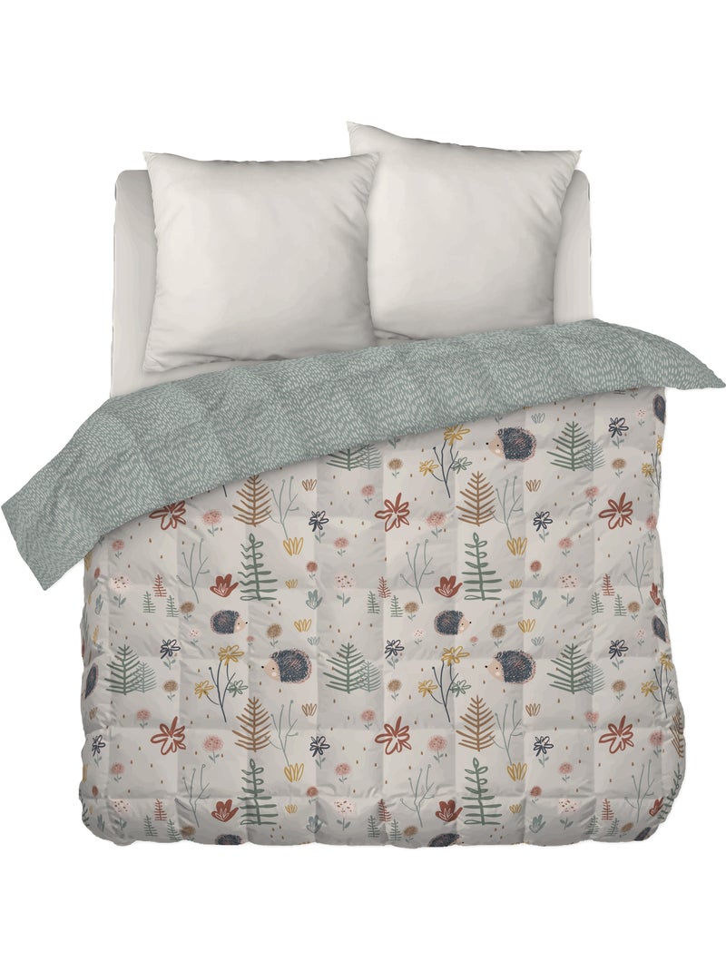 Couette imprimée tempérée - + 2 taies assorties - Hérisson Polisson Beige - Kiabi