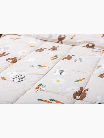 Couette imprimée tempérée - + 2 taies assorties - Lapin Pompon