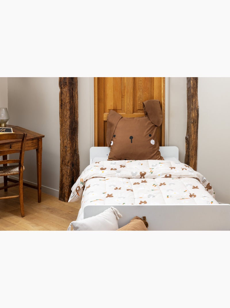 Couette imprimée tempérée - + 2 taies assorties - lapin pompon Beige - Kiabi