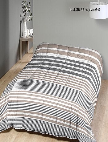 Couette Légère Imprimée Bayadère/rayures Taupe