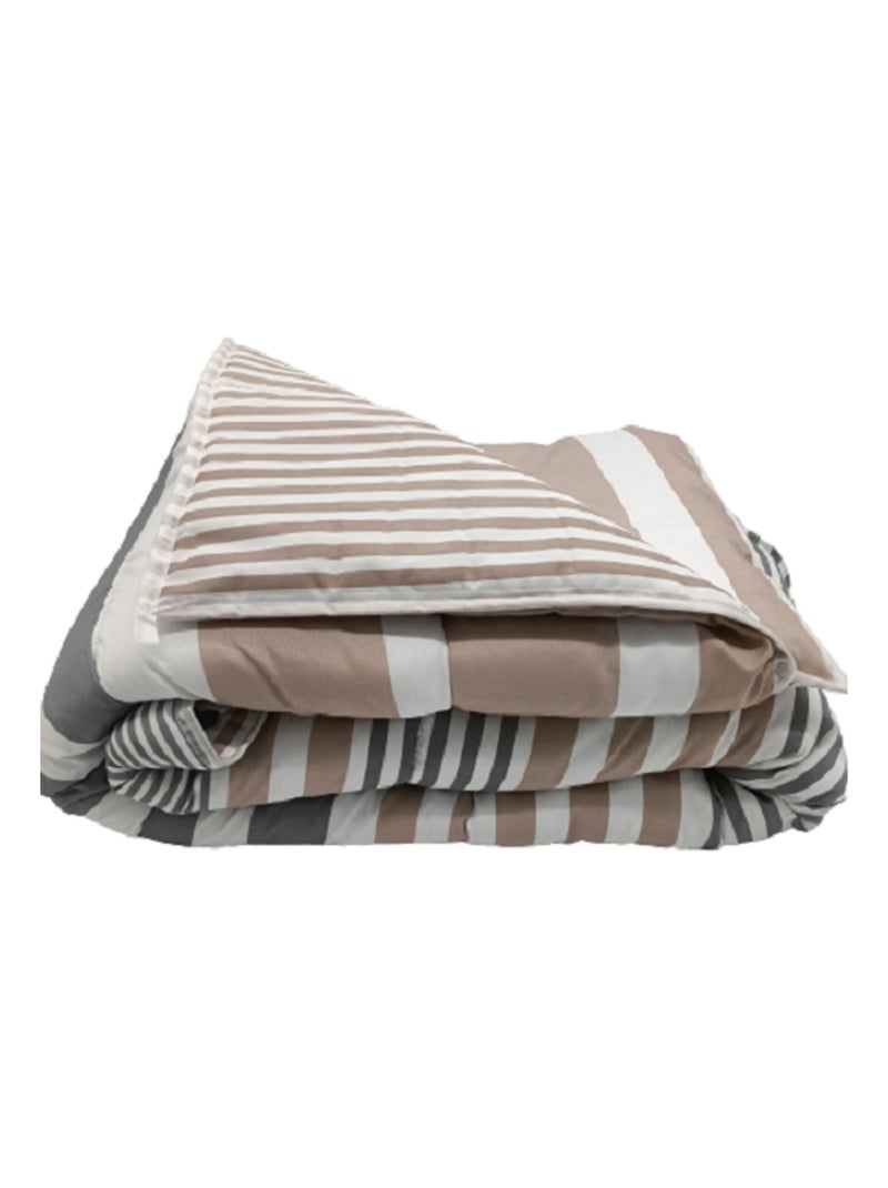 Couette Légère Imprimée Bayadère/rayures Taupe Taupe - Kiabi
