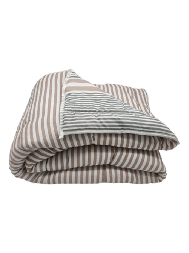 Couette Légère Imprimée Bayadère/rayures Taupe Taupe - Kiabi