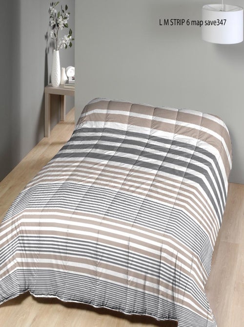 Couette Légère Imprimée Bayadère/rayures Taupe - Kiabi