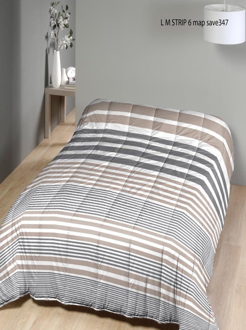 Couette Légère Imprimée Bayadère/rayures Taupe Taupe - Kiabi