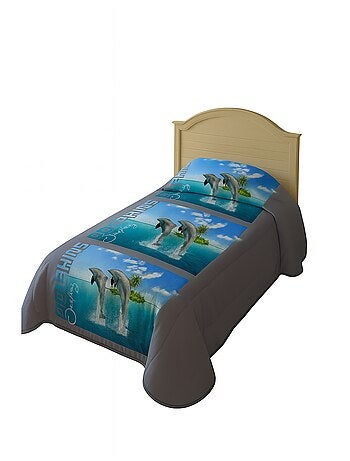 Couette légère imprimée Dauphins - 1 personne 140 x 200