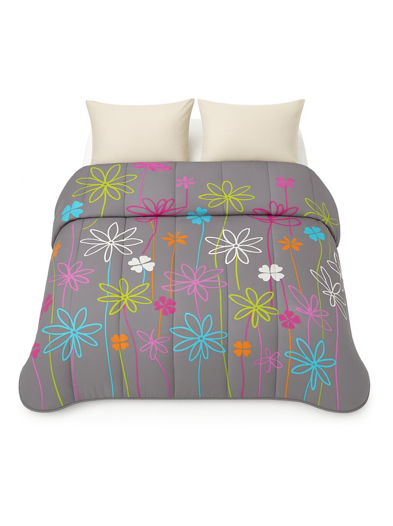 Couette légère imprimée Flower power Multicolore - Kiabi