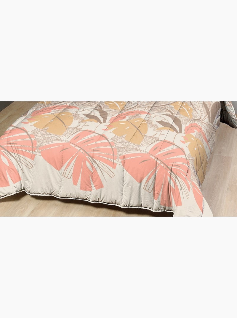 Couette légère imprimée Natfeuille - 1 ou 2 personnes 200x200 Marron/Multicolore - Kiabi