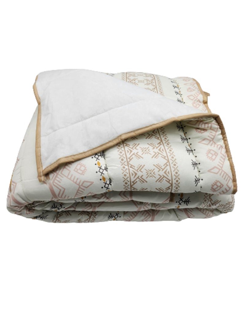 Couette légère Imprimée / Non tissé blanc - 1 personne 140 x 200 Blanc Beige - Kiabi